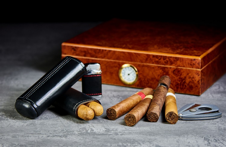 Cuban cigars on a table