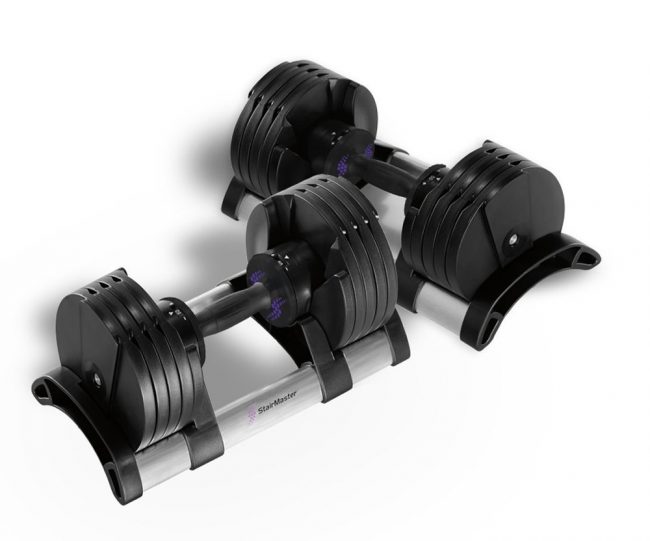 best adjustable dumbbells - StairMaster Pair of TwistLock Adjustable Dumbbells