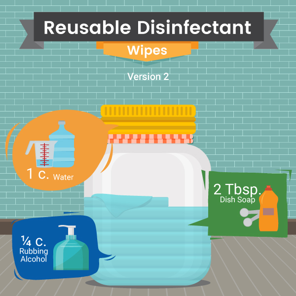 Reusable disinfectant wipes Recipe 2 - Home - Green and Natural Cleaning