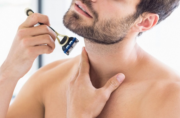 Man Shaving Neck