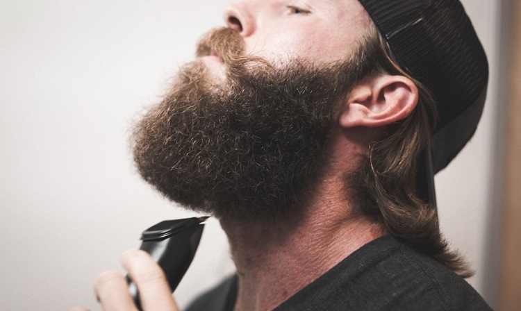 Man Choosing Beard Neckline